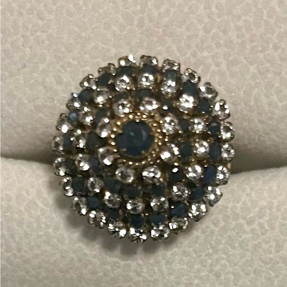 Diamond and Sapphire Ballerina Estate Ring - Picture 3 of 16